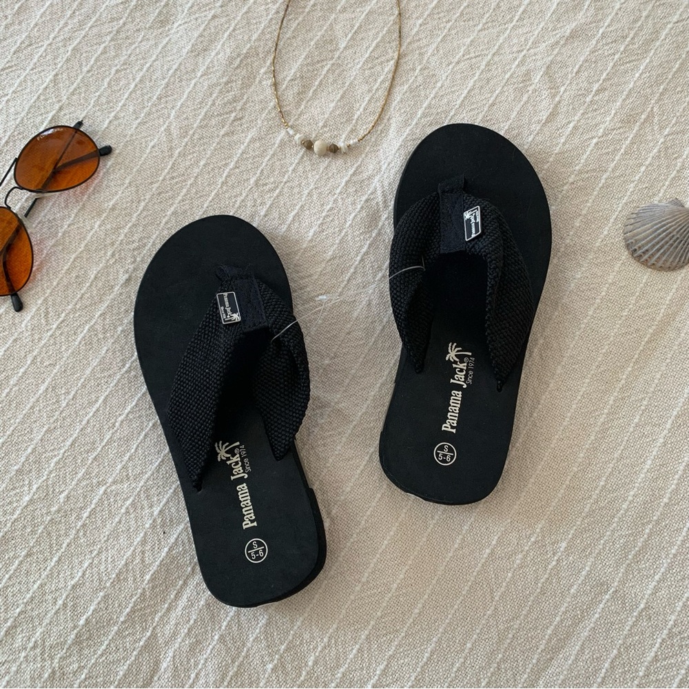 Y2K Panama Jack Black Platform Sandals